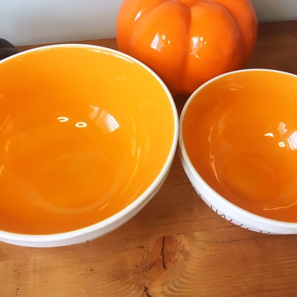 Rae Dunn Trick or Treat and Happy Halloween Mixing Bowl Set - Picture 2 of 2